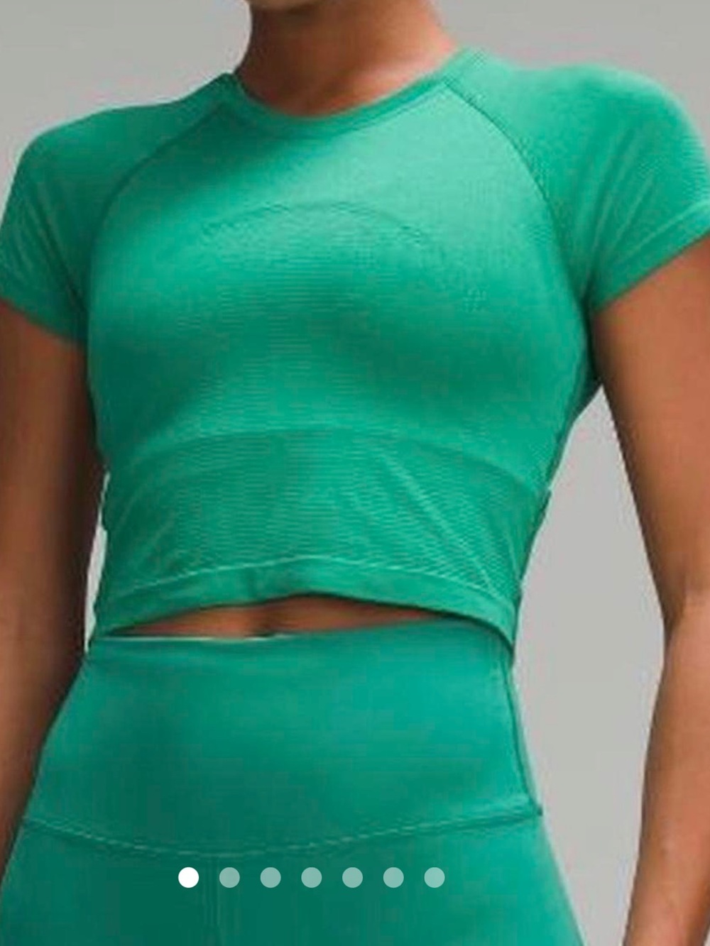 Lululemon Swiftly Tech Cropped Short Sleeve Shirt 2.0 Cascadia Green Sz 6